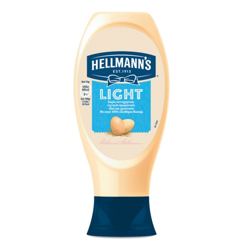 Hellmann's Μαγιονέζα Light Top Down 8x430 gr