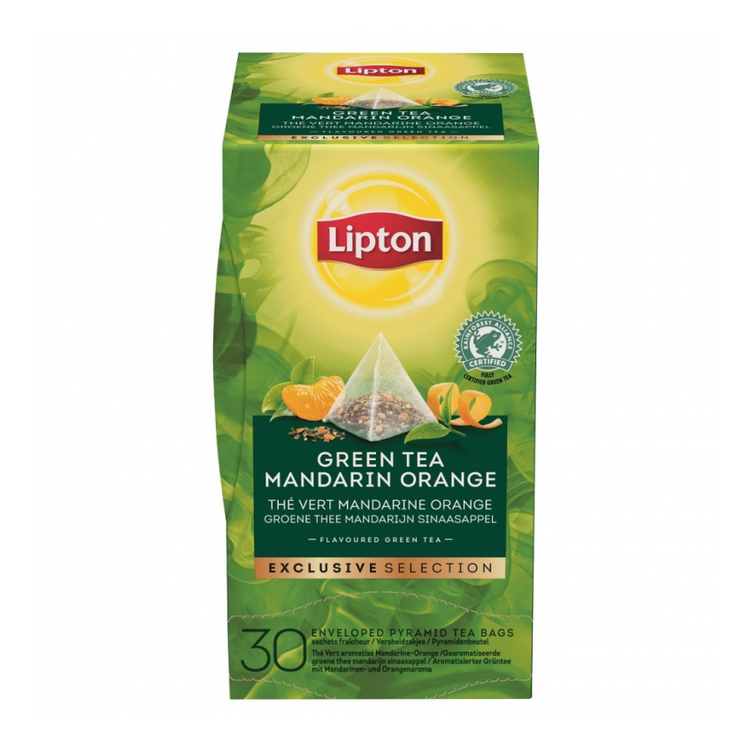 Lipton Πυραμίδα Green Tea Mandarin Orange 25 Φακελάκια